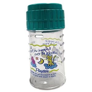 VTG Playtex Flat Top Nurser Drop In Baby Bottle 4 oz Infant Decorated 90s